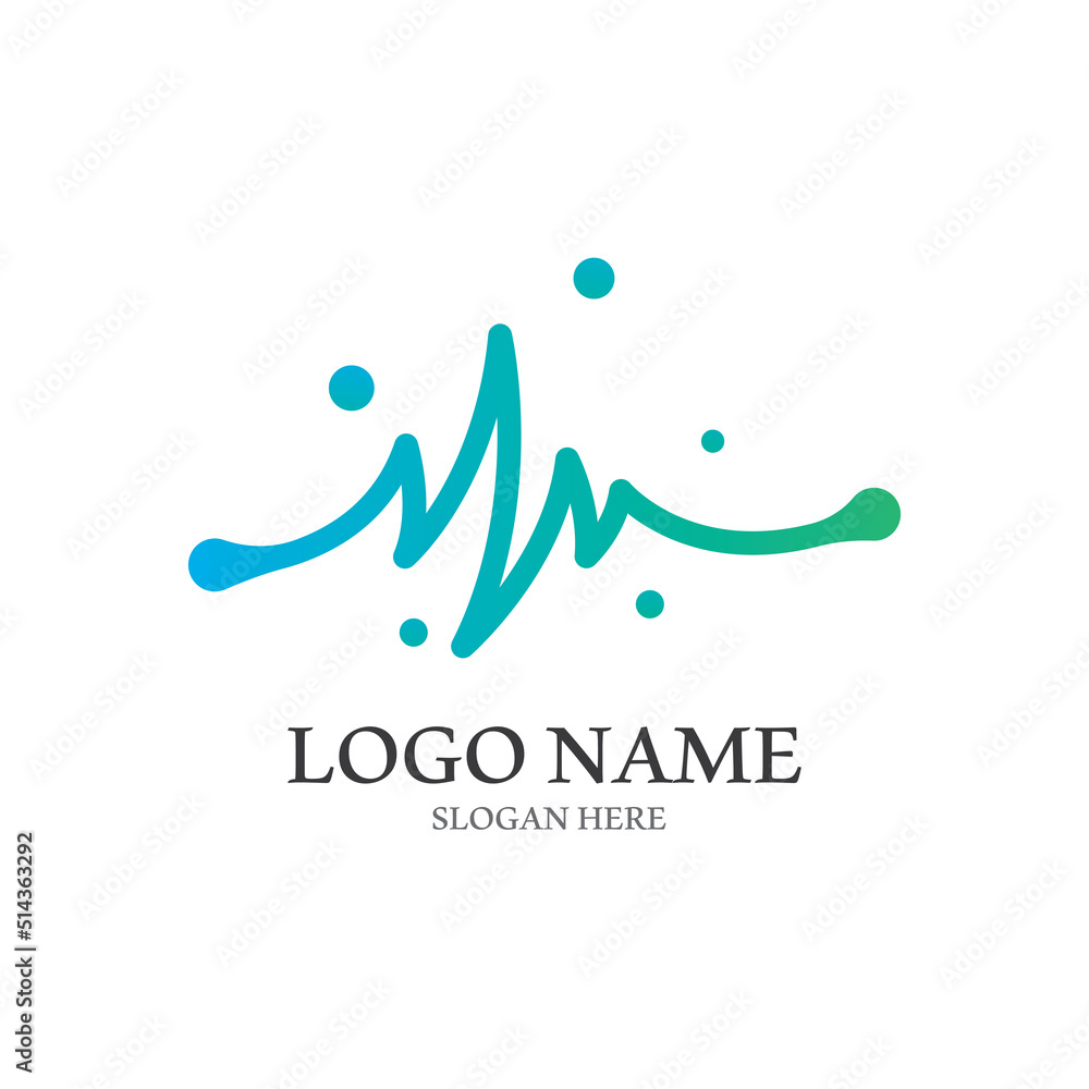 Fototapeta premium Heart beat logo or pulse line logo for medical medicine with modern vector illustration concept.