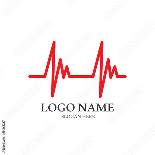 Heart beat logo or pulse line logo for medical medicine with modern vector illustration concept.