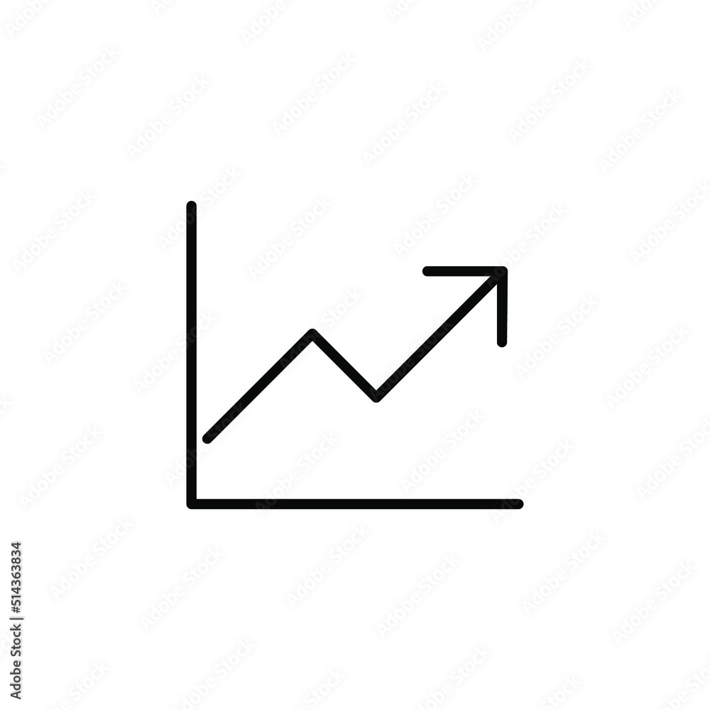 Growing bars graphic icon with rising arrow. Growing bars graphic icon with rising arrow.
