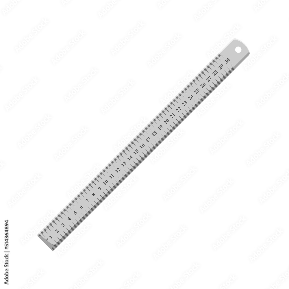 Ruler Flat Illustration. Clean Icon Design Element on Isolated White Background Ruler Flat Illustration. Clean Icon Design Element on Isolated White Background