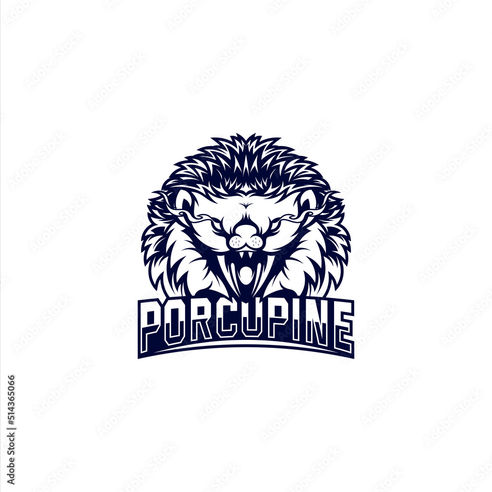 Porcupine esport logo silhouette vector design mascot. Porcupine esport logo silhouette vector design mascot.