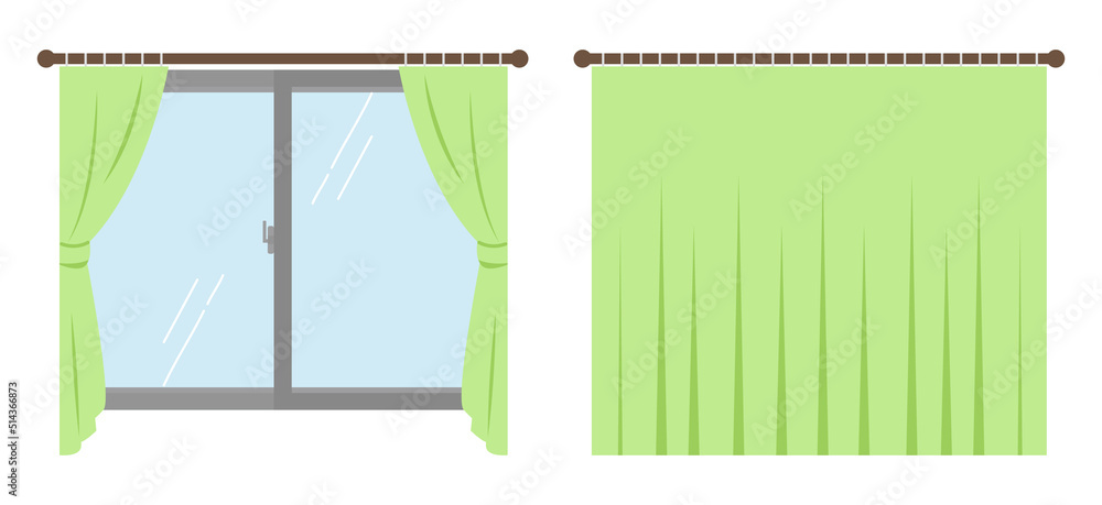 Illustration of curtain. It is vector illustration.
