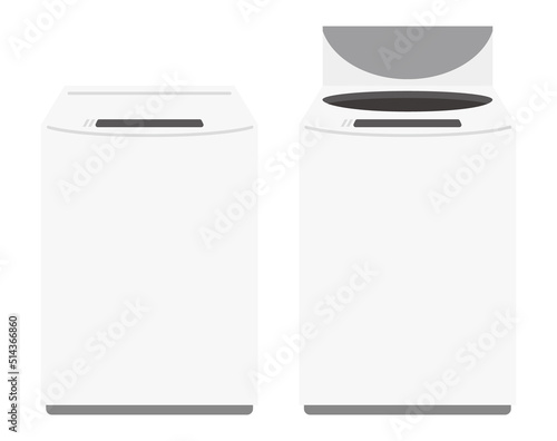 Vertical washing machine. It is vector illustration.