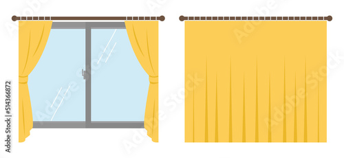 Illustration of curtain. It is vector illustration.