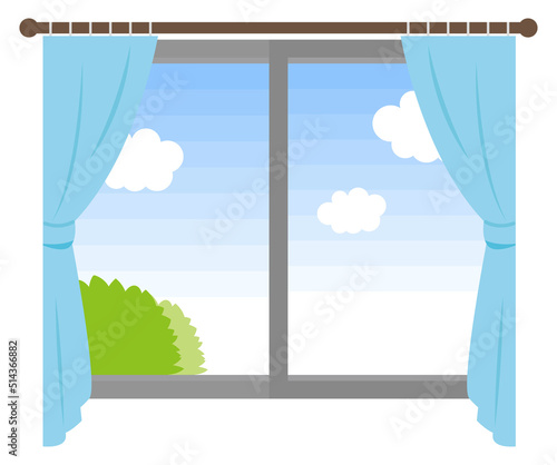 Blue sky seen from the window
