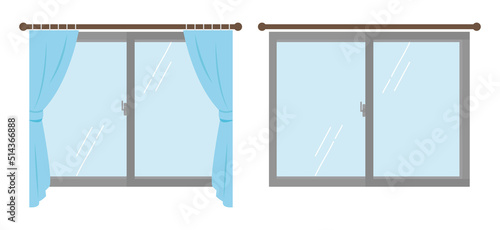 Illustration of curtain. It is vector illustration.