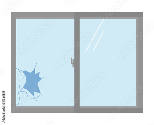 Broken window glass