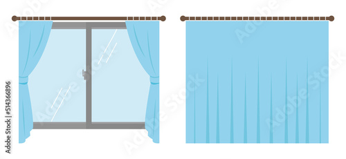 Illustration of curtain. It is vector illustration.