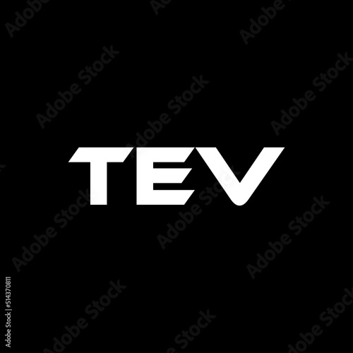 TEV letter logo design with black background in illustrator, vector logo modern alphabet font overlap style. calligraphy designs for logo, Poster, Invitation, etc. photo