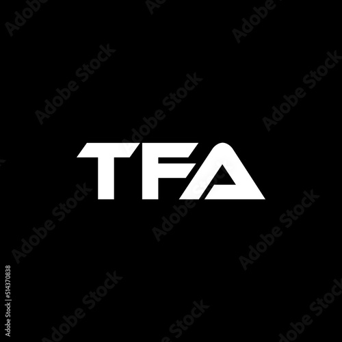 TFA letter logo design with black background in illustrator, vector logo modern alphabet font overlap style. calligraphy designs for logo, Poster, Invitation, etc.