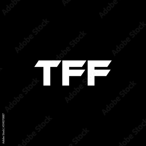 TFF letter logo design with black background in illustrator, vector logo modern alphabet font overlap style. calligraphy designs for logo, Poster, Invitation, etc.