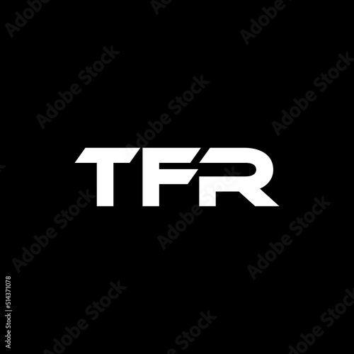 TFR letter logo design with black background in illustrator, vector logo modern alphabet font overlap style. calligraphy designs for logo, Poster, Invitation, etc.