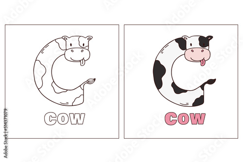 A for Cowl Hand Drawn Coloring Page