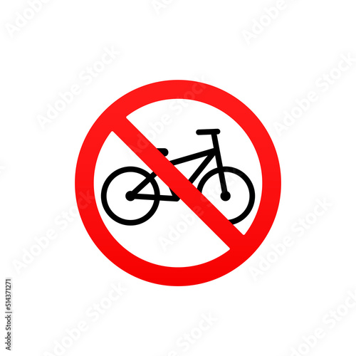 bike no entry, caution warn symbol for public transport areas to do not do that. vector logo, sign, symbol