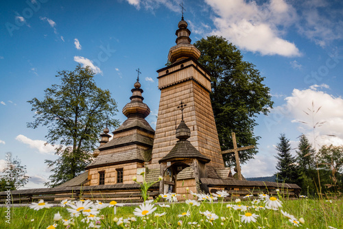 Saint Paraskewa Orthodox Church, Kwiaton. XVII century. UNESCO World Heritage Site, Carpathian Mountains, Lesser Poland Voivodeship, Poland photo