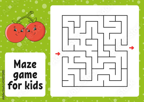 Maze game for kids. Funny labyrinth. Activity worksheet. Puzzle for children. cartoon style. Logical conundrum. Color vector illustration.