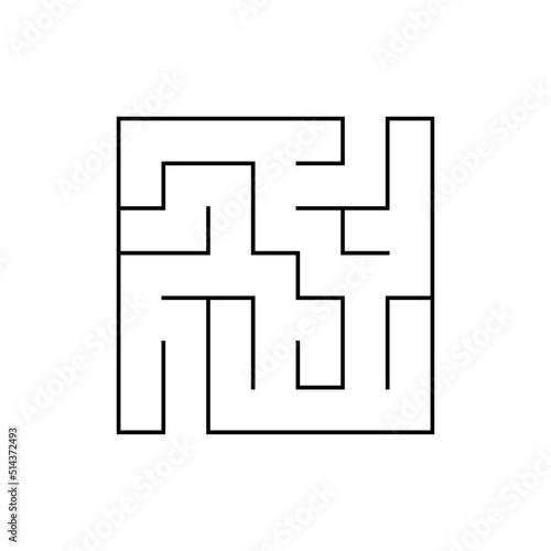 Abstact labyrinth. Educational game for kids. Puzzle for children. Maze conundrum. Find the right path. Vector illustration.