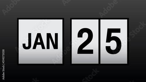 count the days of each month calendar year January-December, concept