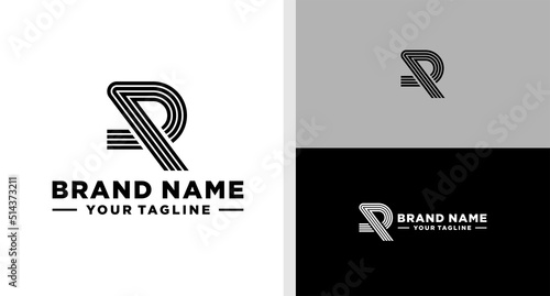 PR LOGO MONOGRAM LINE ROAD SIMPLE EDITABLE