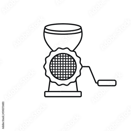 Meat grinder icon. Manual mincer sign. Kitchen tool symbol