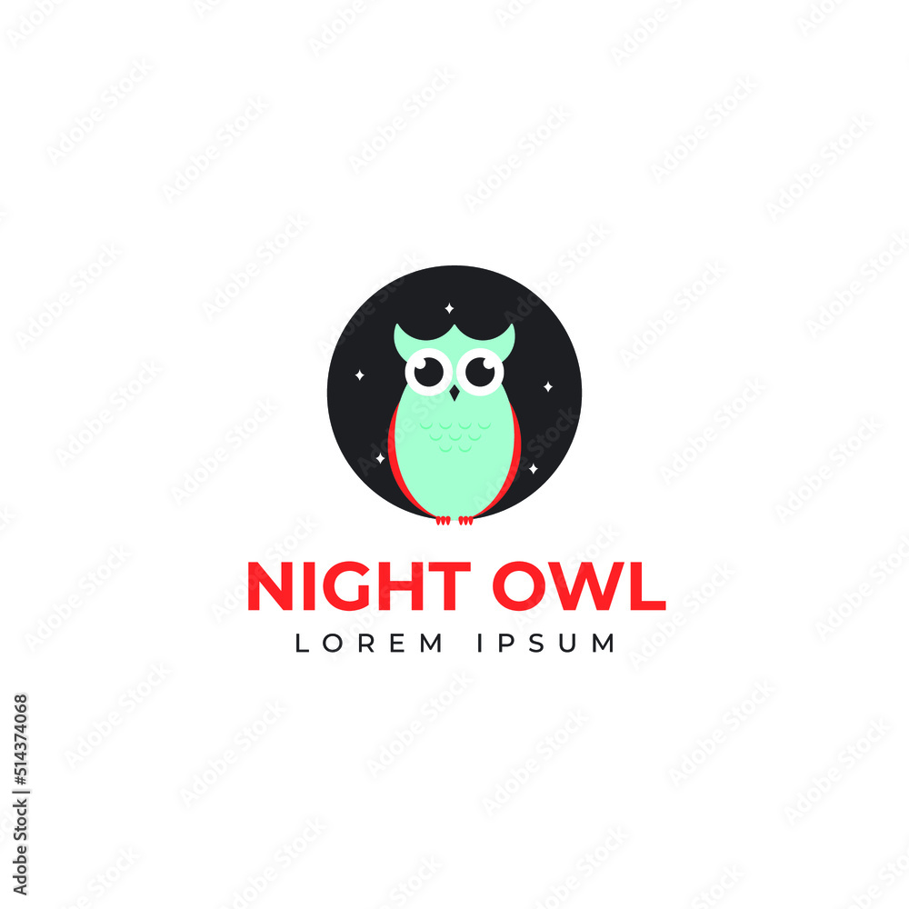 Night owl logo design template Night owl logo design template