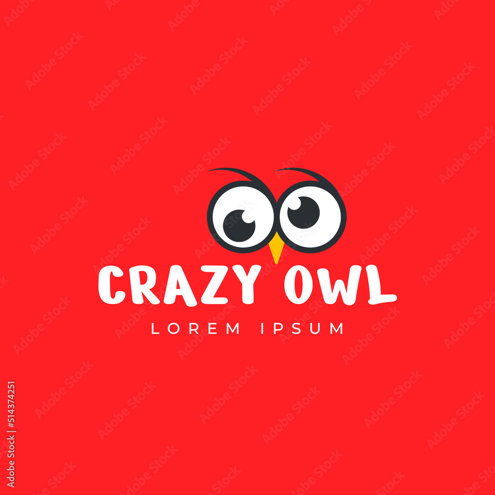 Obraz premium Crazy owl logo design template