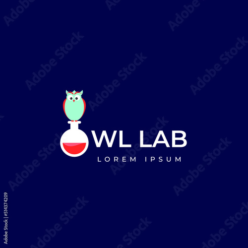 Owl lab logo design template