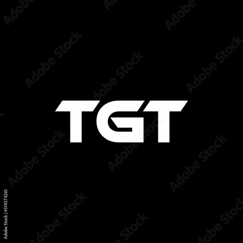 TGT letter logo design with black background in illustrator, vector logo modern alphabet font overlap style. calligraphy designs for logo, Poster, Invitation, etc. photo