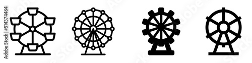Ferris wheel icon vector set. Attraction illustration sign collection. carnival symbol. photo