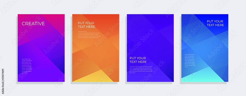 Set of modern gradient covers design. Colourful gradient vector background. Modern template design for cover or web