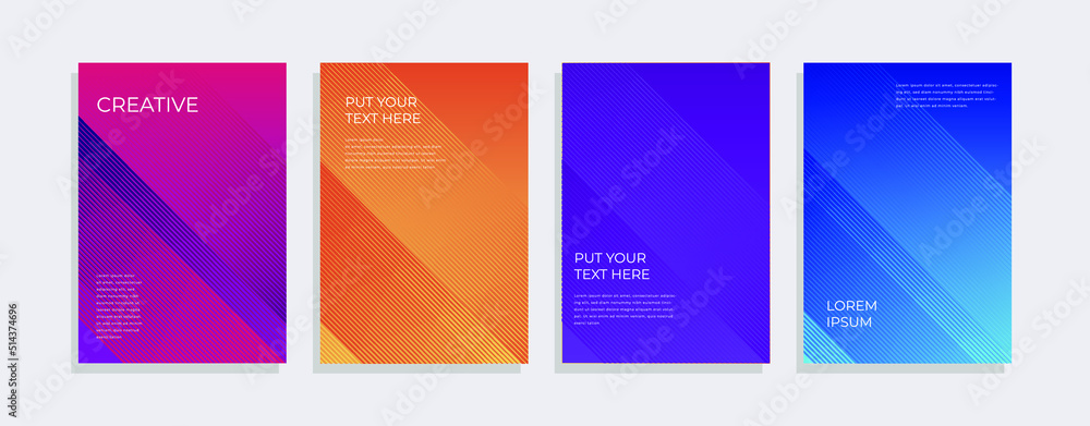 Set of modern gradient covers design. Colorful gradient vector background. Modern template design for cover or web Set of modern gradient covers design. Colorful gradient vector background. Modern template design for cover or web