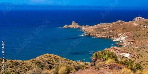 Morrón de Punta Baja, Ligthouse of Cabo de Gata, Cabo de Gata-Níjar Natural Park, UNESCO Biosphere Reserve, Hot Desert Climate Region, Almería, Andalucía, Spain, Europe