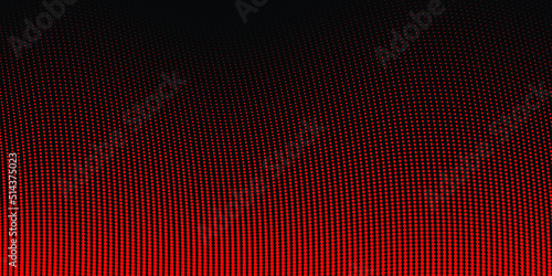 Red dot wave and black abstract background