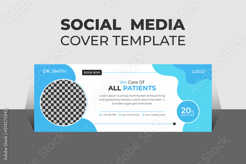 Modern Medical Health Social Media Cover Design Template, Banner Template and Web Banner Template Design for Social Media.