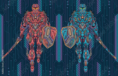 Transformer battle robots illustration