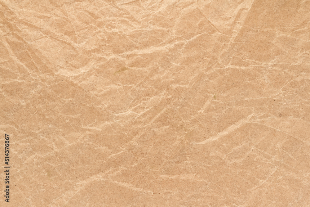 Fototapeta premium Brown wrinkle recycle paper background