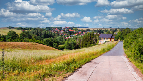 Blick nach Straßberg im Harz Selketal