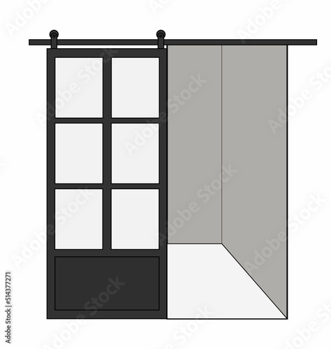 door isolated on white background. door illustration in flat style design