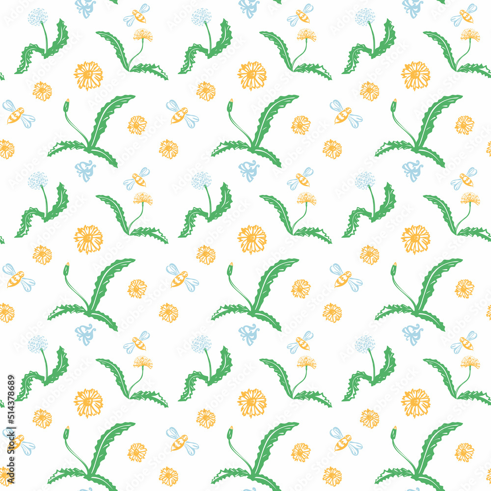 Trendy Seamless Floral Pattern in Vector