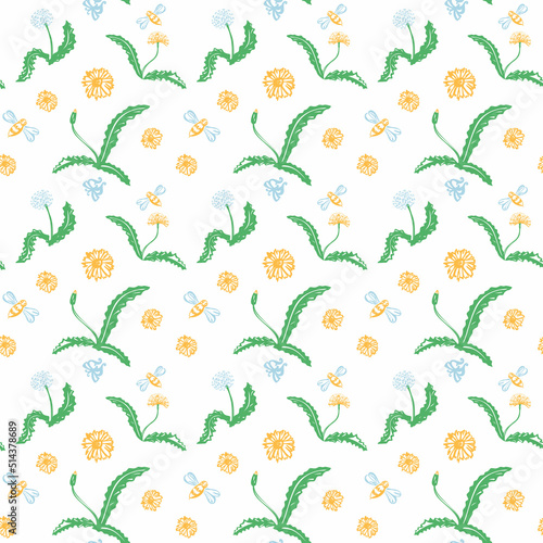 Trendy Seamless Floral Pattern in Vector