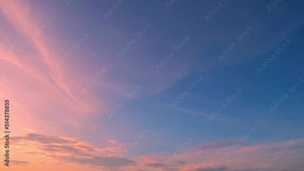 4K sky time lapse of Colorful clouds during the moving sun. Beautiful cloud space weather beautiful blue sky background.
4K sky time lapse of Colorful clouds during the moving sun. Beautiful cloud space weather beautiful blue sky background.