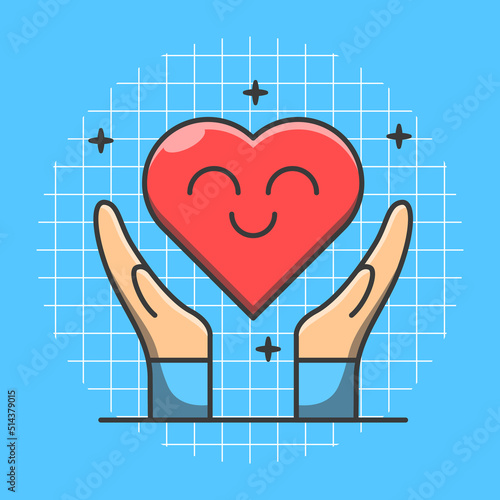 Heart with hand vector illustration of world organ donor day.