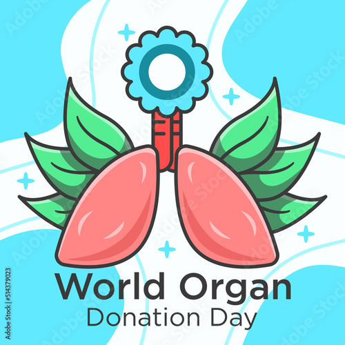 Vector illustration of a lung organ. World organ donation day.