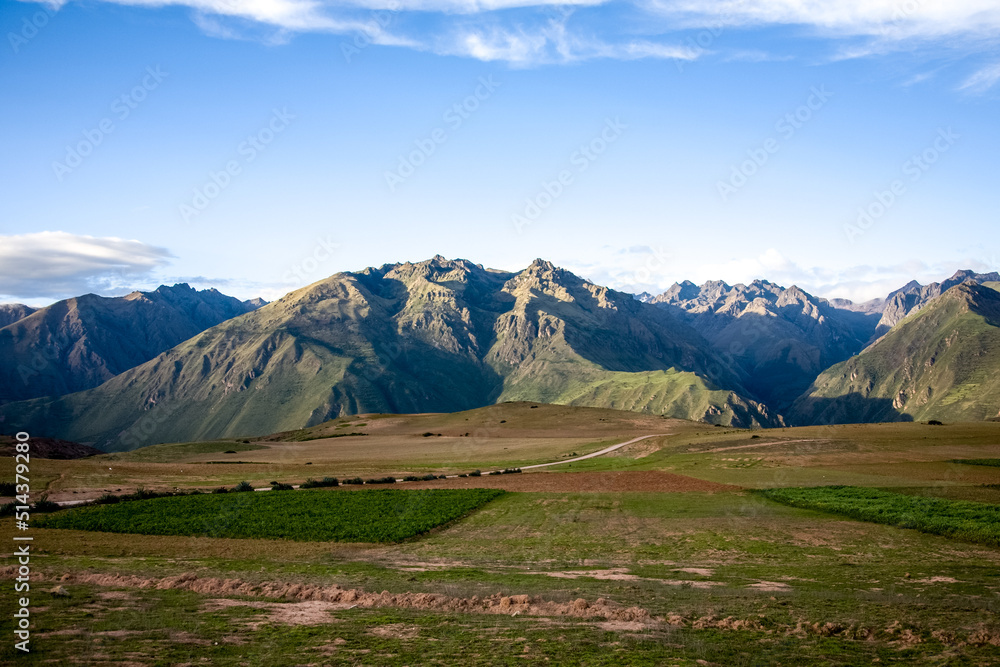 Area of Salinas de Maras in Peru. Inca Salt pans at Maras near Cuzco. Soth America