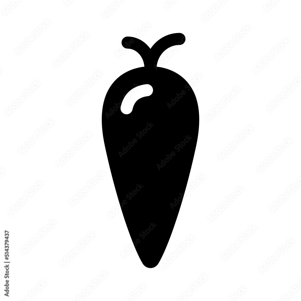 Isolated Carrot Glyph Icons EPS 10 Free Vector Graphic