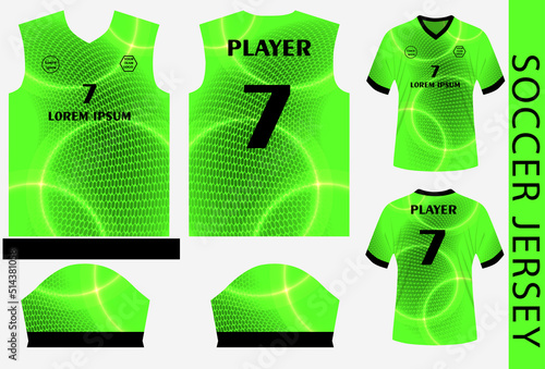 soccer jersey design template with pattern and mockup