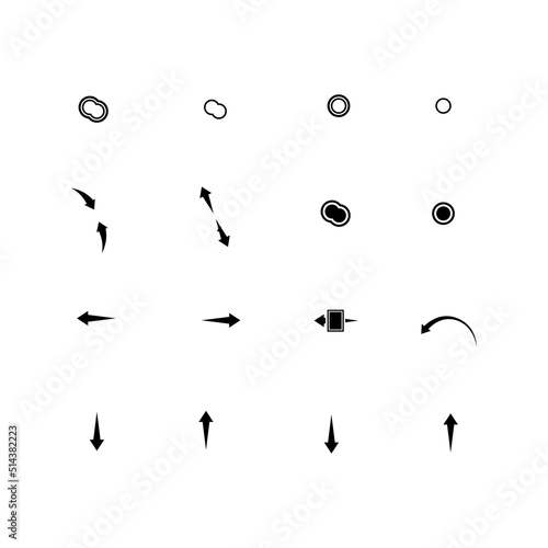 Hand touchscreen gestures. Vector hands actions icons on touch screens like swipe and slide touch