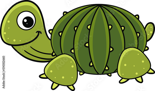 Cute cartoon vector turtle. Amphibian. Reptile. Perfect for children prints and any of your designs.