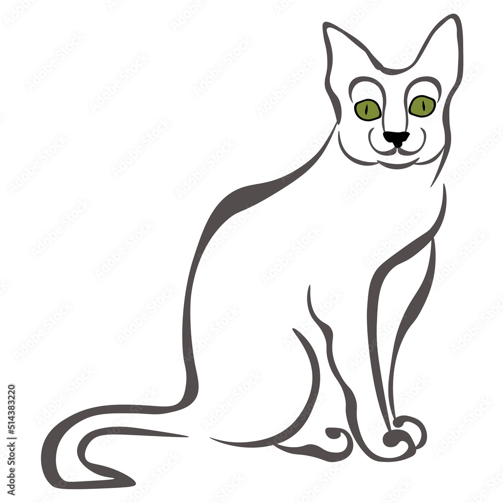 Fototapeta premium Korat cat, stylized portrait of a domestic pet