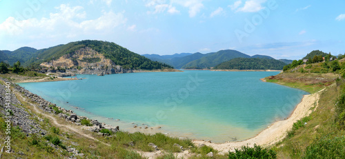 Beatiful Zaovine lake in national park Tara, Serbia photo